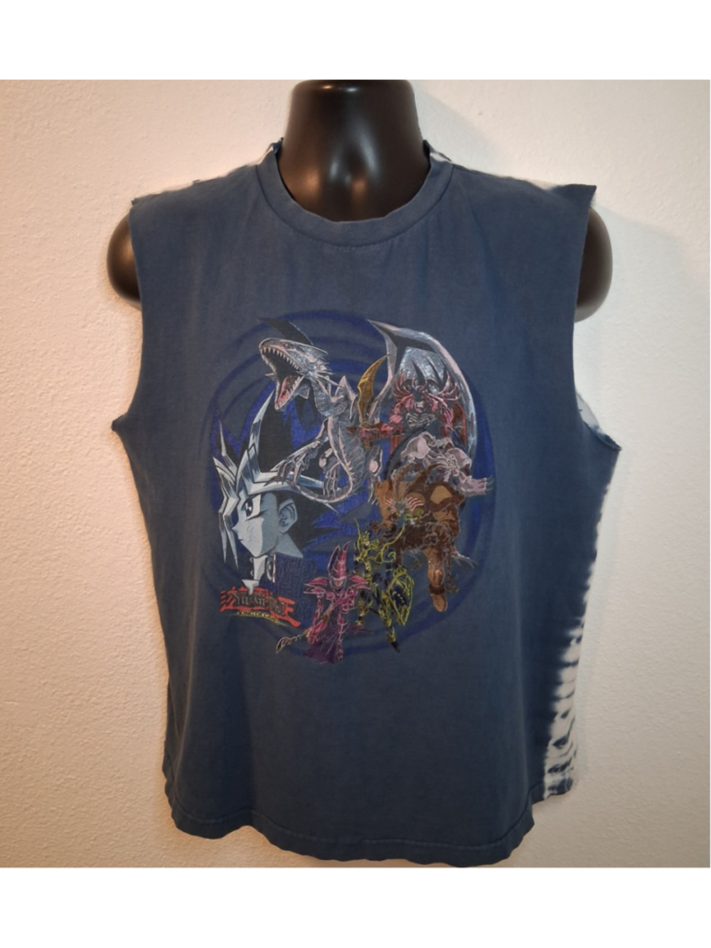 VTG 1996 Yu-Gi-Oh! Yugi Muto Medium T-shirt Sleeveless Tie-Dye 90s Anime Gamer